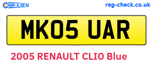 MK05UAR are the vehicle registration plates.