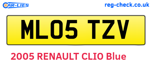 ML05TZV are the vehicle registration plates.