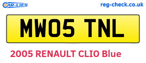 MW05TNL are the vehicle registration plates.