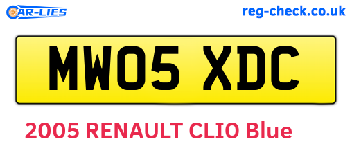 MW05XDC are the vehicle registration plates.