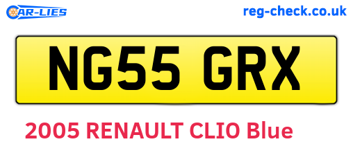 NG55GRX are the vehicle registration plates.
