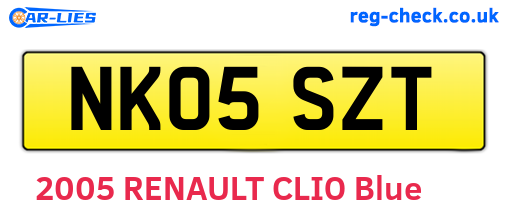 NK05SZT are the vehicle registration plates.