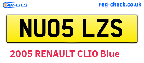 NU05LZS are the vehicle registration plates.