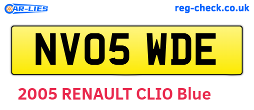 NV05WDE are the vehicle registration plates.