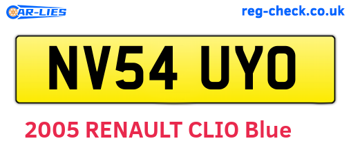 NV54UYO are the vehicle registration plates.