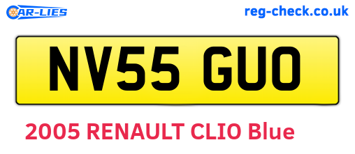 NV55GUO are the vehicle registration plates.