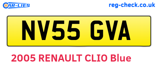 NV55GVA are the vehicle registration plates.