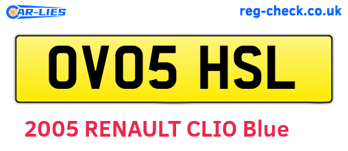 OV05HSL are the vehicle registration plates.