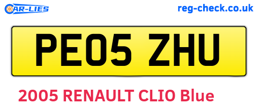 PE05ZHU are the vehicle registration plates.