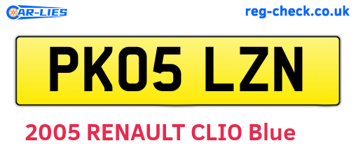 PK05LZN are the vehicle registration plates.