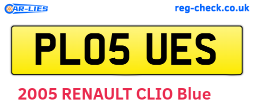 PL05UES are the vehicle registration plates.
