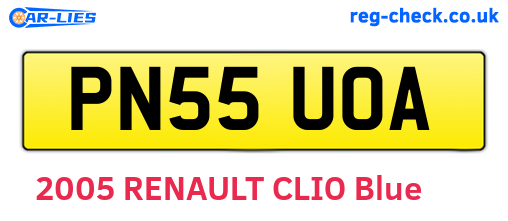 PN55UOA are the vehicle registration plates.