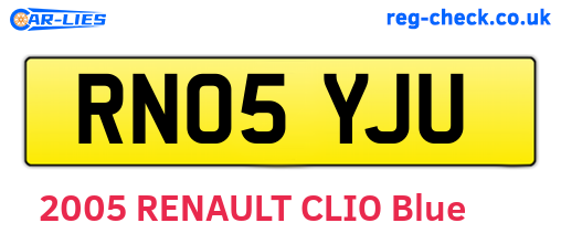 RN05YJU are the vehicle registration plates.