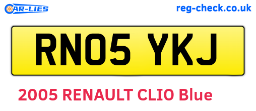 RN05YKJ are the vehicle registration plates.