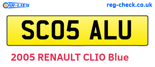 SC05ALU are the vehicle registration plates.