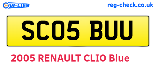 SC05BUU are the vehicle registration plates.