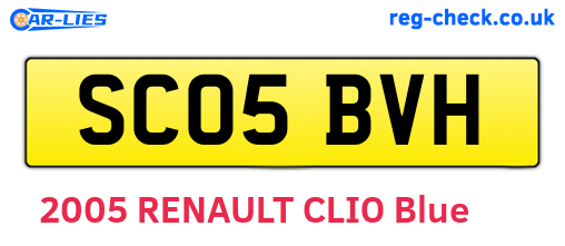 SC05BVH are the vehicle registration plates.