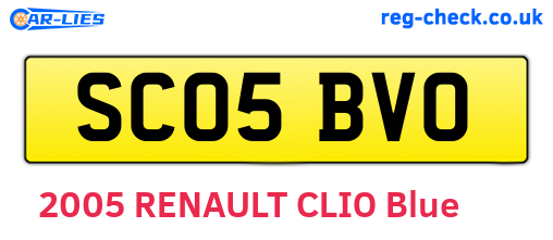 SC05BVO are the vehicle registration plates.