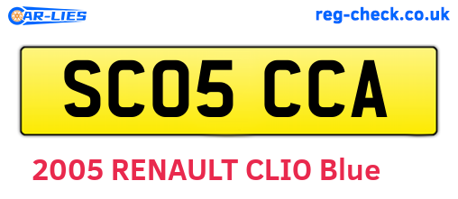 SC05CCA are the vehicle registration plates.