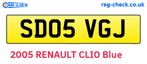 SD05VGJ are the vehicle registration plates.