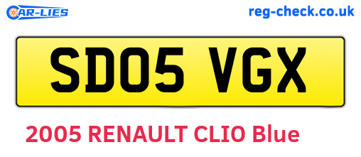 SD05VGX are the vehicle registration plates.