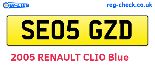 SE05GZD are the vehicle registration plates.