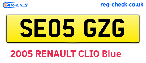 SE05GZG are the vehicle registration plates.