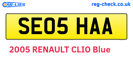 SE05HAA are the vehicle registration plates.