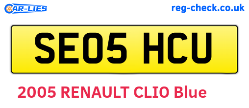 SE05HCU are the vehicle registration plates.