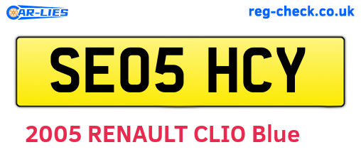 SE05HCY are the vehicle registration plates.