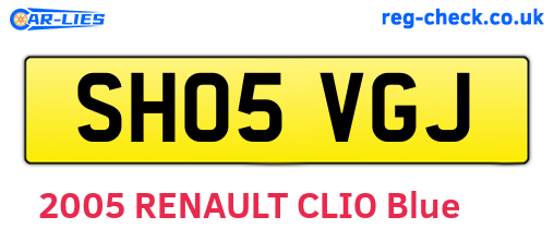 SH05VGJ are the vehicle registration plates.