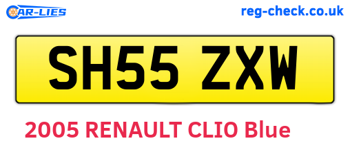SH55ZXW are the vehicle registration plates.