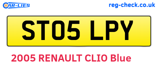 ST05LPY are the vehicle registration plates.