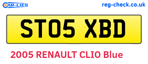 ST05XBD are the vehicle registration plates.