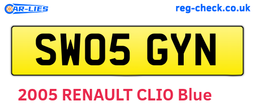 SW05GYN are the vehicle registration plates.