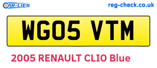 WG05VTM are the vehicle registration plates.