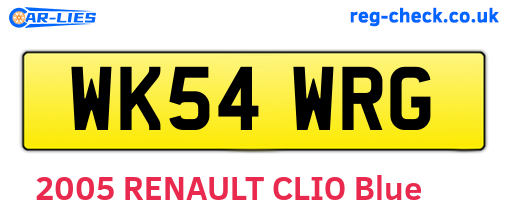 WK54WRG are the vehicle registration plates.