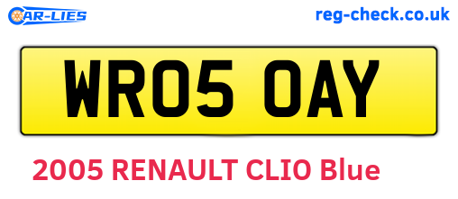 WR05OAY are the vehicle registration plates.