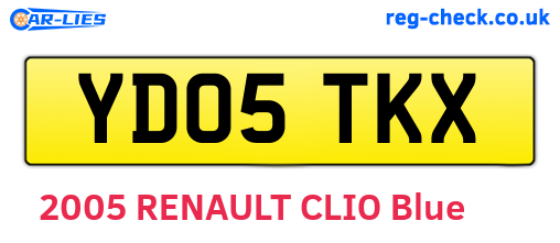 YD05TKX are the vehicle registration plates.