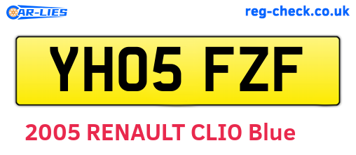 YH05FZF are the vehicle registration plates.