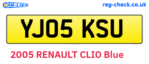 YJ05KSU are the vehicle registration plates.