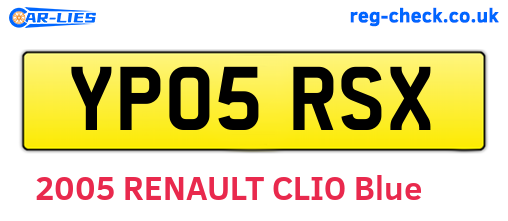 YP05RSX are the vehicle registration plates.