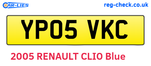 YP05VKC are the vehicle registration plates.