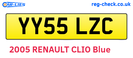 YY55LZC are the vehicle registration plates.