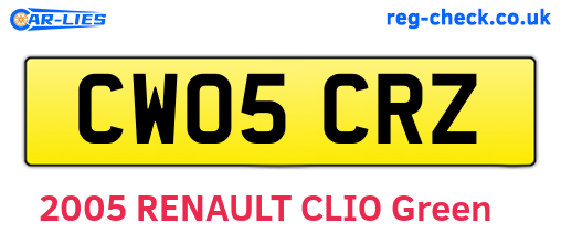 CW05CRZ are the vehicle registration plates.