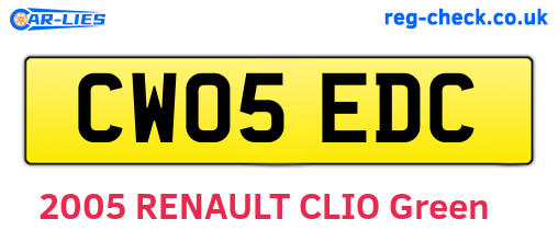 CW05EDC are the vehicle registration plates.