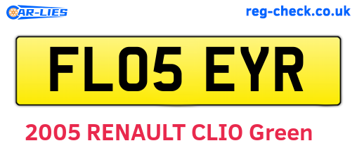 FL05EYR are the vehicle registration plates.