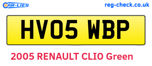 HV05WBP are the vehicle registration plates.