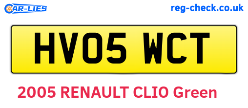 HV05WCT are the vehicle registration plates.