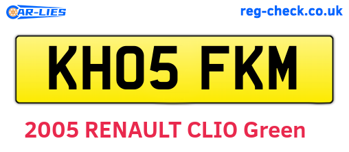 KH05FKM are the vehicle registration plates.